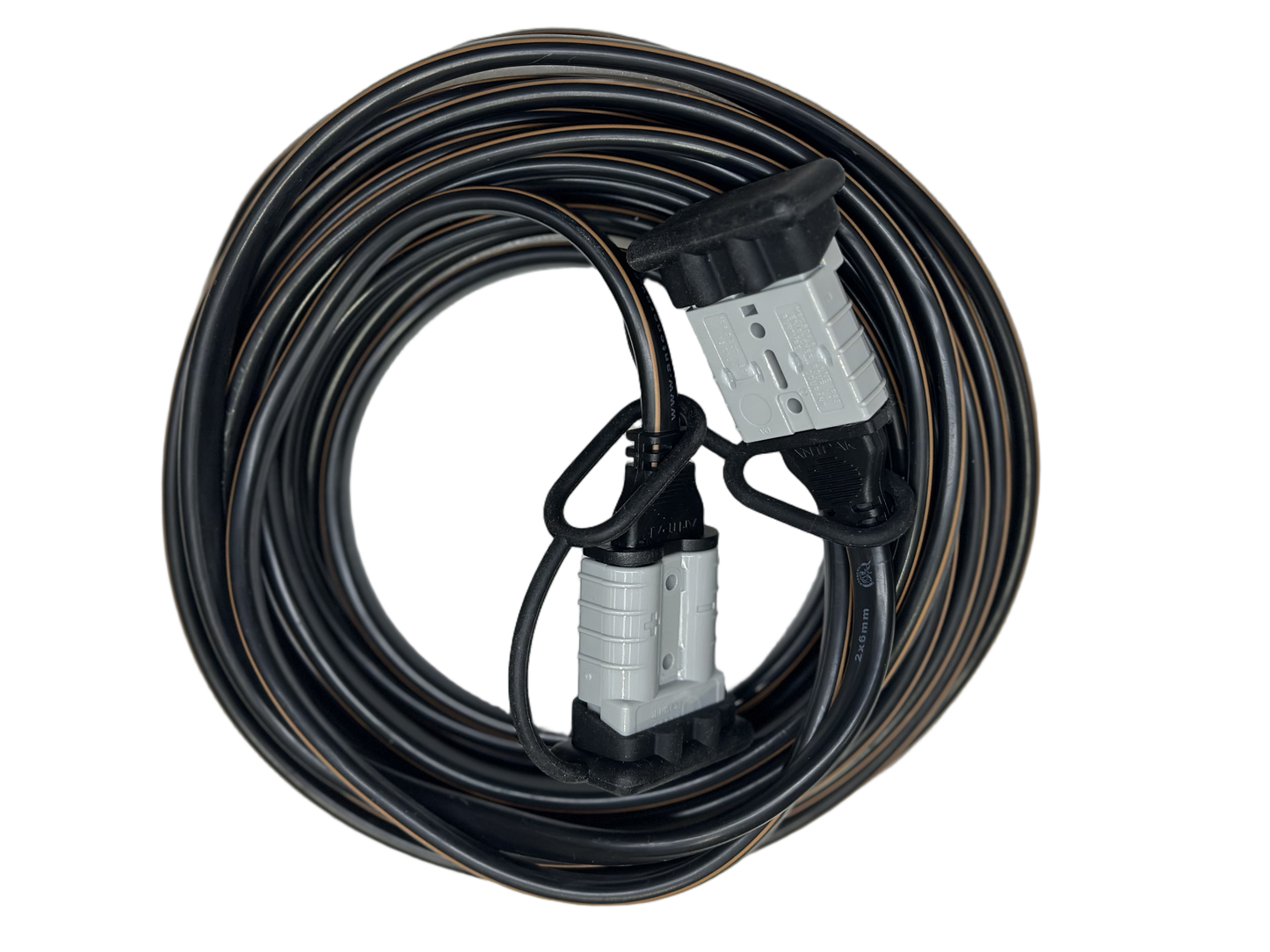 10m 6mm² Twin-Core 50A Anderson Plug Extension Lead with Dust Covers – Heavy-Duty Red/Black Power Cable