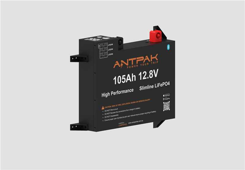 ANTPAK 105Ah Slimline LiFePO4 Battery – 12V 200A | Ultra-Slim 80mm Ute Behind-Seat Battery for 4WD, Camping & Off-Grid