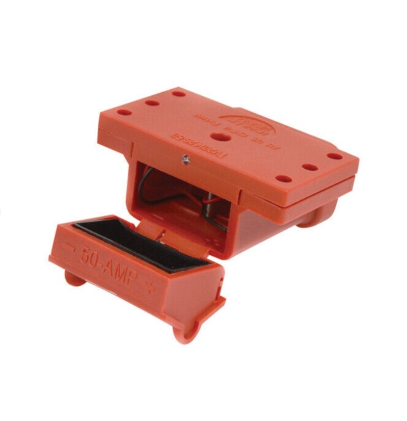 Red 50A Connector Cover with LED Indicator & Locking Device | UV Protected