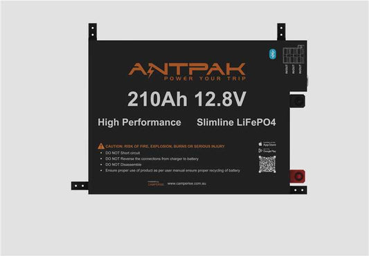 ANTPAK battery pack with specifications on a gray background