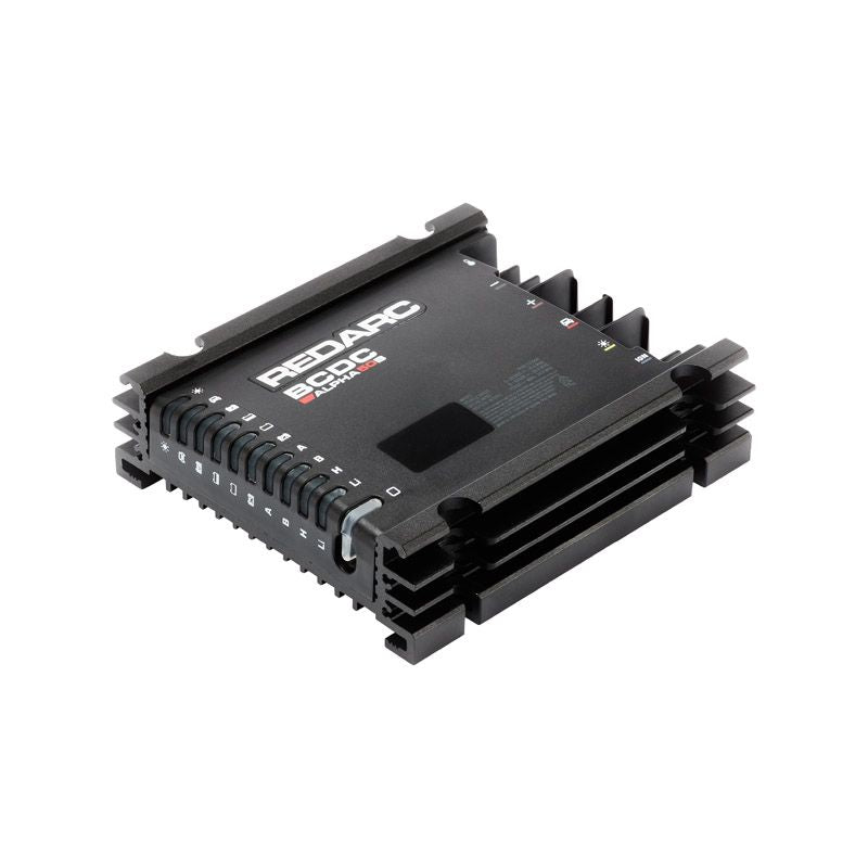 Black electronic module with 'Redarc' branding on a white background