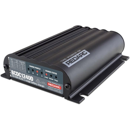 Redarc BCDC1240D battery charger on a white background