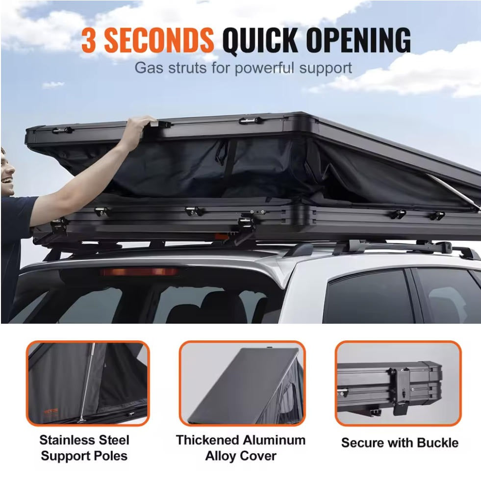 Ultra-Slim 11cm Closed Profile Hardshell Rooftop Tent with 3 second opening