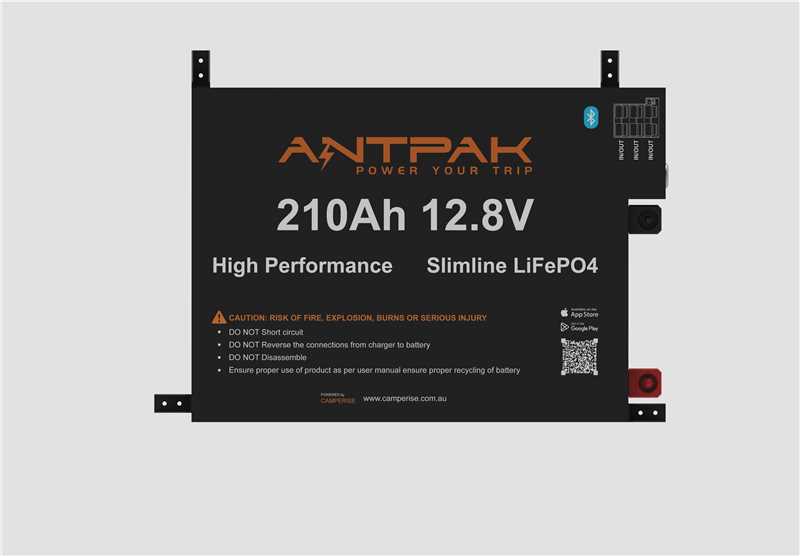ANTPAK 210Ah 12.8V Slimline BLiFePO4 Lithium Battery High Performance Slim 80mm Bluetooth BMS 4WD Caravan Camper Trailer