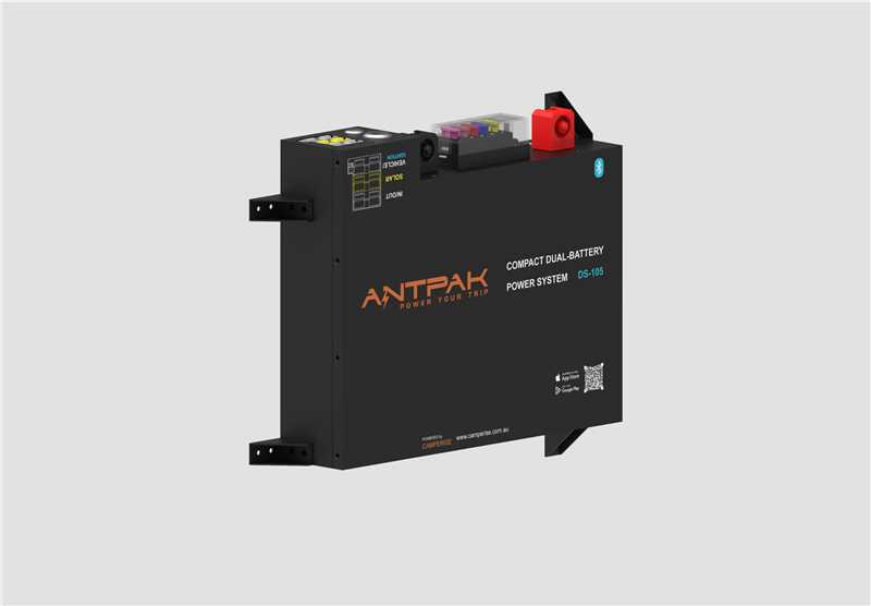 ANTPAK DS-105 105Ah 12.8V All-in-One Behind Seat Dual Battery System Kit Built-in 40A DC-DC MPPT Solar BMS Bluetooth 4WD Caravan Ready To Use