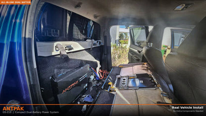 ANTPAK DS-210 210Ah All-in-One Behind Seat Dual Battery System Kit Built-in 40A DC-DC MPPT Solar BMS Bluetooth 4WD Caravan Ready To Use