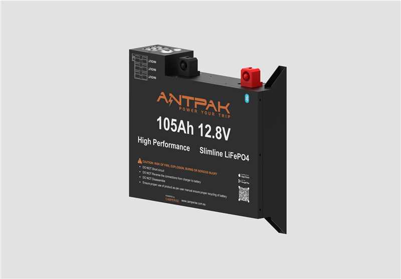 ANTPAK 105Ah Slimline LiFePO4 Battery – 12V 200A | Ultra-Slim 80mm Ute Behind-Seat Battery for 4WD, Camping & Off-Grid