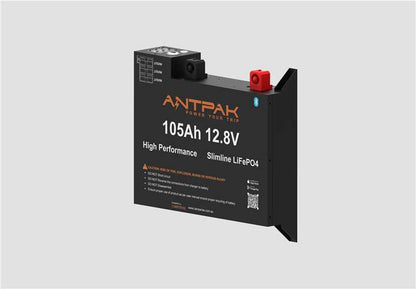ANTPAK 105Ah Slimline LiFePO4 Battery – 12V 200A | Ultra-Slim 80mm Ute Behind-Seat Battery for 4WD, Camping & Off-Grid